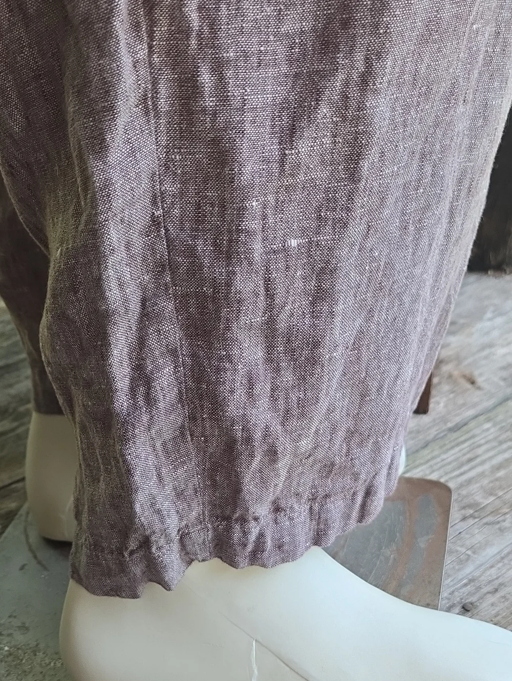 Quince 100% Linen Taupe Elastic Waist Wide Leg Pant Size Extra Large